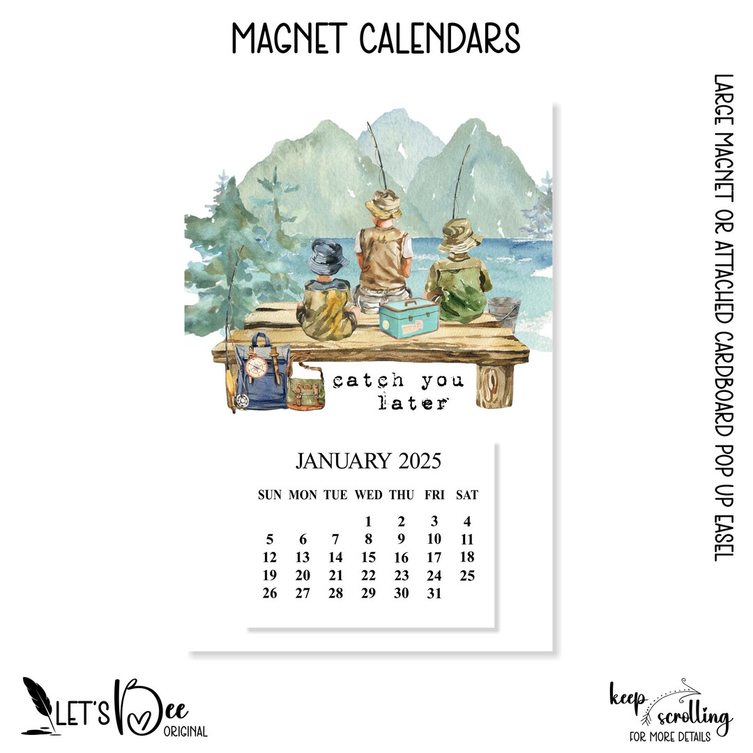 2025 Kids Fishing Calendar, 2025 Lake Fishing Calendar, 2025 Lake Life Inspried Magnet Calendar, Stocking Stuffer, Gifts for Grandsons | MakerPlace by Michaels 2025-kids-fishing-calendar-2025-lake-fishing-calendar-2025-lake-life-inspried-magnet-calendar-stocking-stuffer-gifts-for-grandsons-makerplace-by-michaels